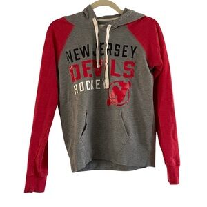 New Jersey Devils Gray and Red Hoodie